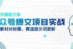 (14709期)公众号爆文项目实战,AI创作爆款文章,起号素材对标赠(附赛道AI提示词)