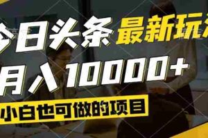 （14675期）今日头条最新风口,视频掘金,小白也可月入过万,可以矩阵操作