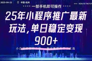 （14494期）25年小程序推广最新玩法，单日稳定变现900+，小白轻松上手