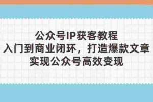 (14486期)公众号IP获客教程(第3期),从入门到商业闭环,打造爆款文章,实现公众…