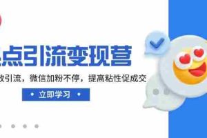 （14501期）热点引流变现营，抖音高效引流，微信加粉不停，提高粘性促成交