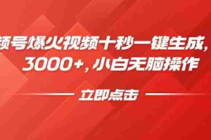 (14415期)视频号爆火视频十秒一键生成,日入3000+,小白无脑操作