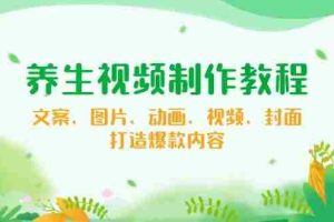 （14163期）养生视频制作教程，文案、图片、动画、视频、封面，打造爆款内容