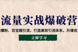 （14039期）流量实战爆破营：企微爆粉、百宝箱引流，打造高效引流体系，月增收万元