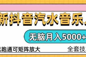 （13753期）抖音汽水音乐人计划无脑月入5000+操作简单实操已落地