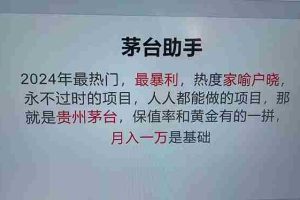 （13051期）魔法贵州茅台代理，永不淘汰的项目，抛开传统玩法，使用科技，命中率极…