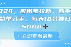 （11236期）2024应用宝拉新，真正的蓝海项目，每天动动手指，日入5000+