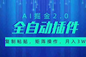 （10489期）超级全自动插件，AI掘金2.0，粘贴复制，矩阵操作，月入3W+