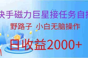 （9985期）（蓝海项目）快手磁力巨星接任务自撸，野路子，小白无脑操作日入2000+