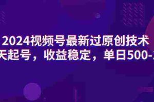 （9505期）2024视频号最新过原创技术，三天起号，收益稳定，单日500-1K