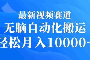 （9446期）最新视频赛道 无脑自动化搬运 轻松月入10000+