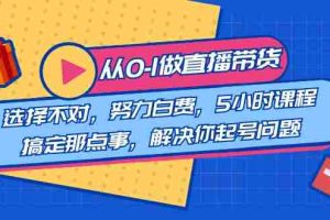 (8541期)教您从0-1做直播带货:选择不对,努力白费,5小时课程搞定那点事,解决…