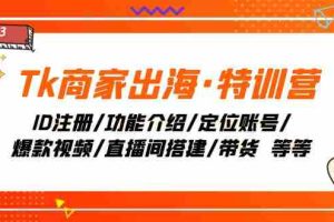 （7974期）Tk商家出海·特训营：ID注册/功能介绍/定位账号/爆款视频/直播间搭建/带货.