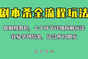 （6466期）适合所有朋友的剧本杀全流程玩法，虚拟资源单天200-500收溢！