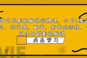 （6433期）影视解说实战课，小白0基础 写文案 配音 制作全流程 一部手机做影视解说