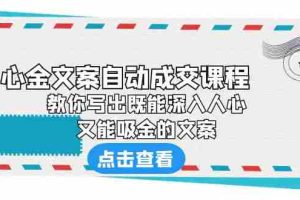 （6292期）《心金文案自动成交课程》 教你写出既能深入人心、又能吸金的文案