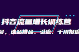 （4022期）月销1.6亿实操团队·抖音流量增长训练营：起号、选品排品、引流 千川投流等