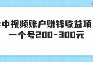 (3247期)某599元收费培训:卖中视频账户赚钱收益项目 一个号200-300元(13节完整版)