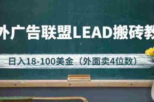 (2616期)外面卖4位数的国外广告联盟LEAD搬砖教程,日入18-100美金(教程+软件)