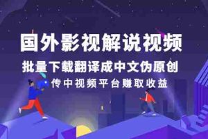 (2527期)国外影视解说视频,批量下载翻译成中文伪原创,传中视频平台赚取收益