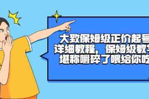 （2511期）大致保姆级正价起号详细教程，保姆级教学，堪称嚼碎了喂给你吃